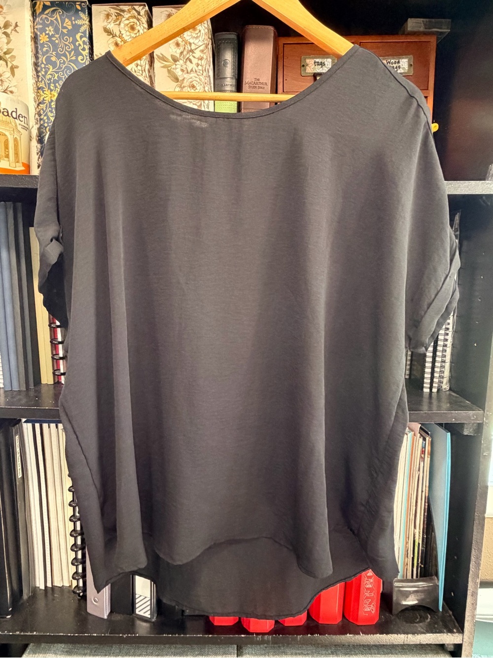 Maurices Black Short-Sleeve Boatneck Tunic